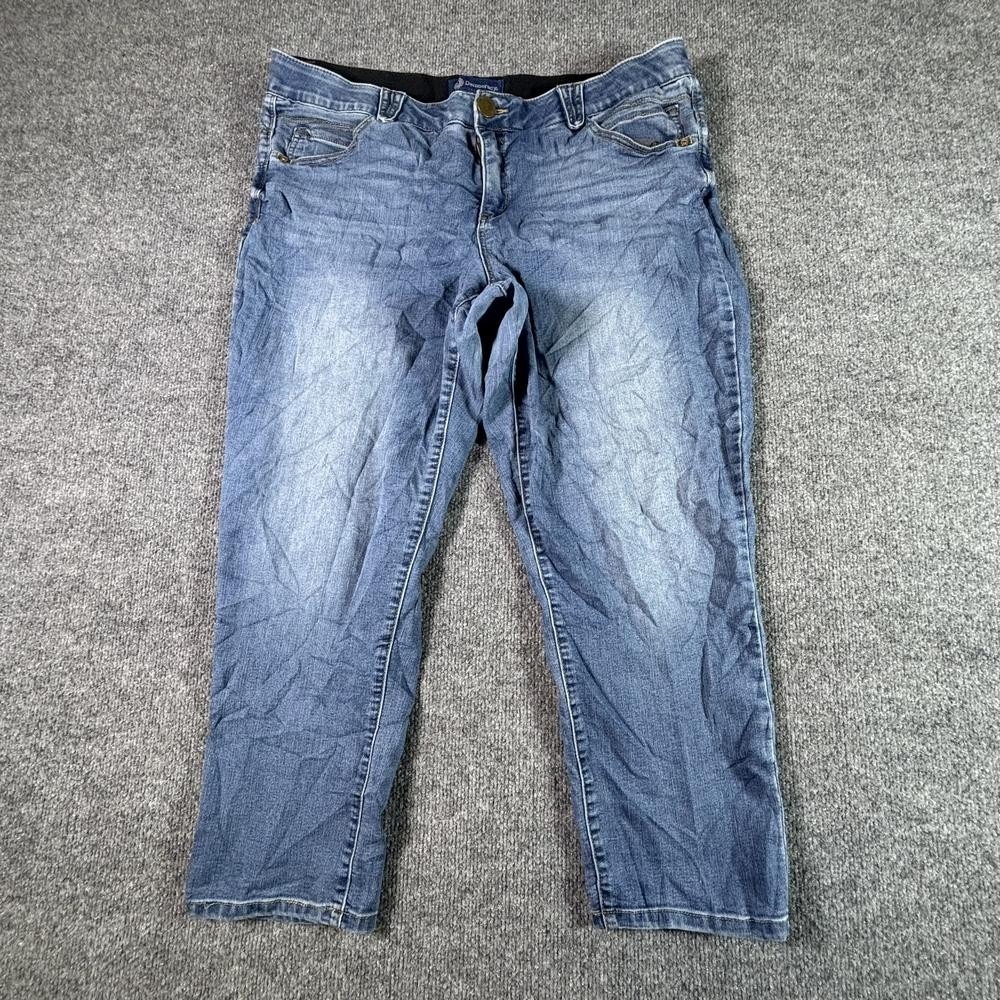 Democracy Ab Solution Straight Jeans Womens 18W Blue Denim Stretch Mid Rise